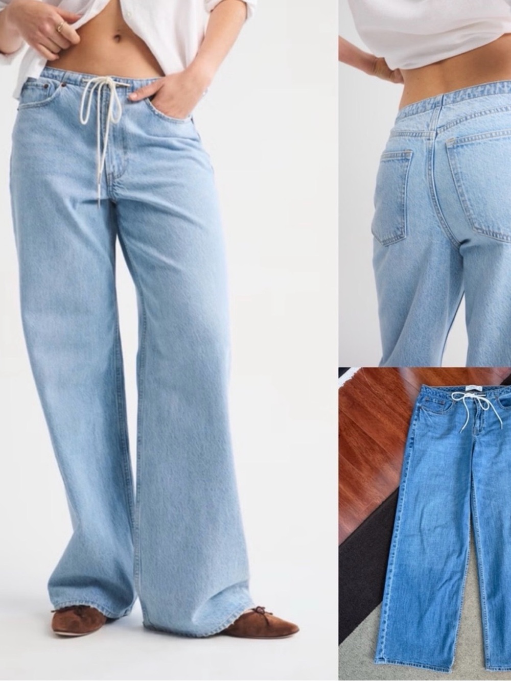 Abercrombie & Fitch Low Rise Ultra Loose Jean Linen Blend